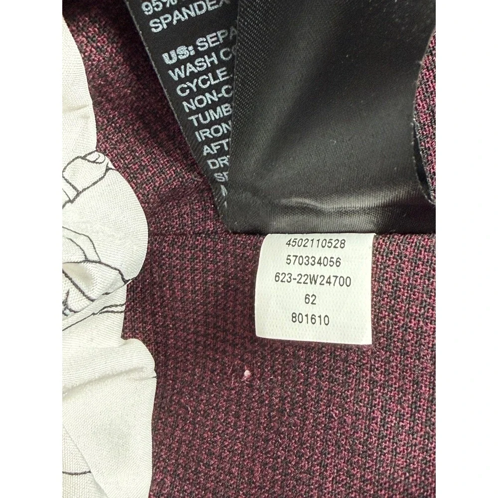 White House Black Market Blazer Womens 2P Burgundy Stretch Office Career Work